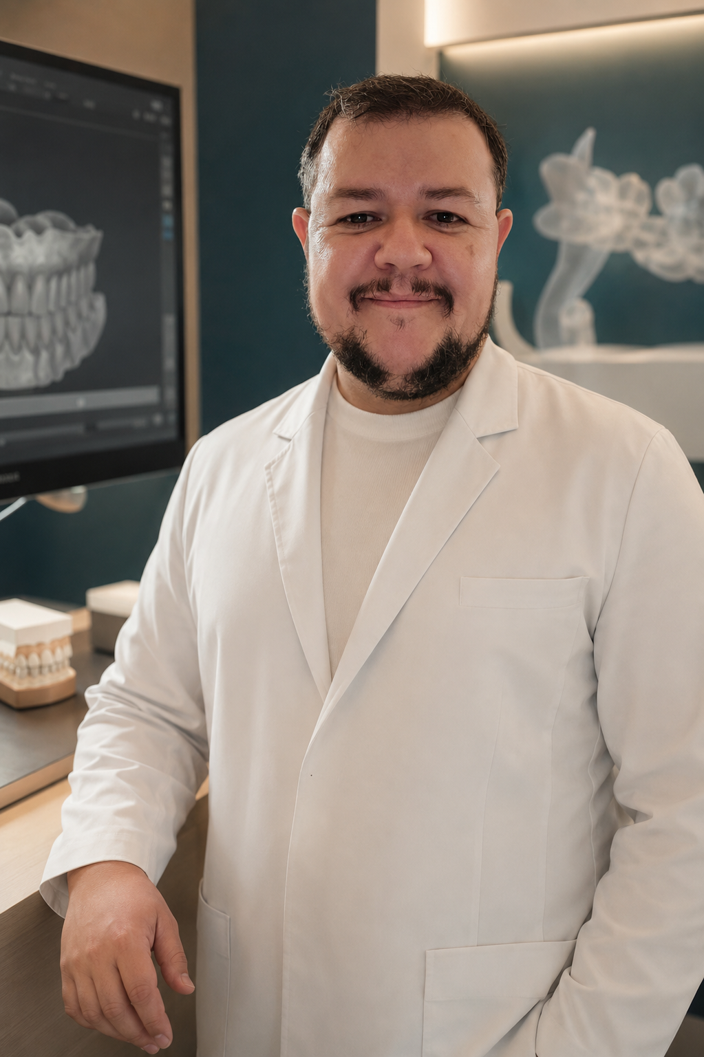 Dr. Caio Peixoto em ambiente de planejamento odontológico